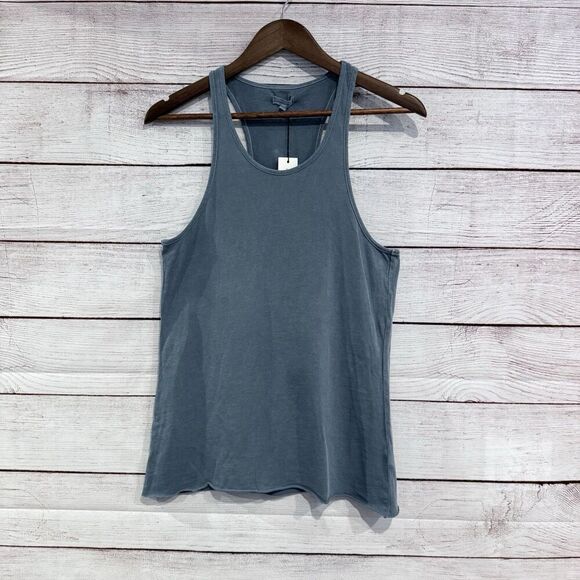 Unsubscribed Blue Raceback Tank Top Size Small Sleeveless Jersey Basic Casual - Picture 1 of 6